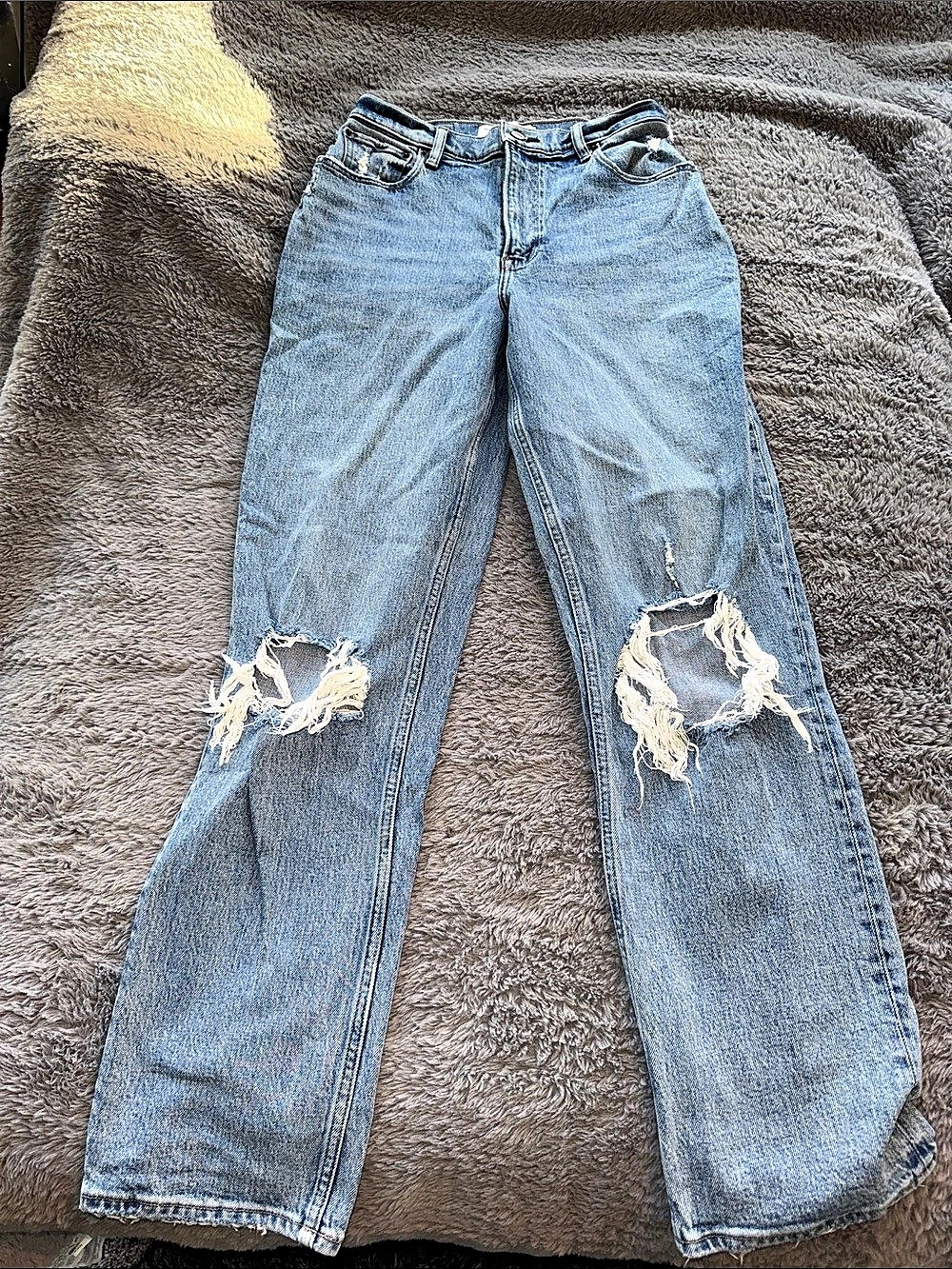 Abercrombie & Fitch The 90s Straight Ultra High Rise Jeans Waist 28 Blue